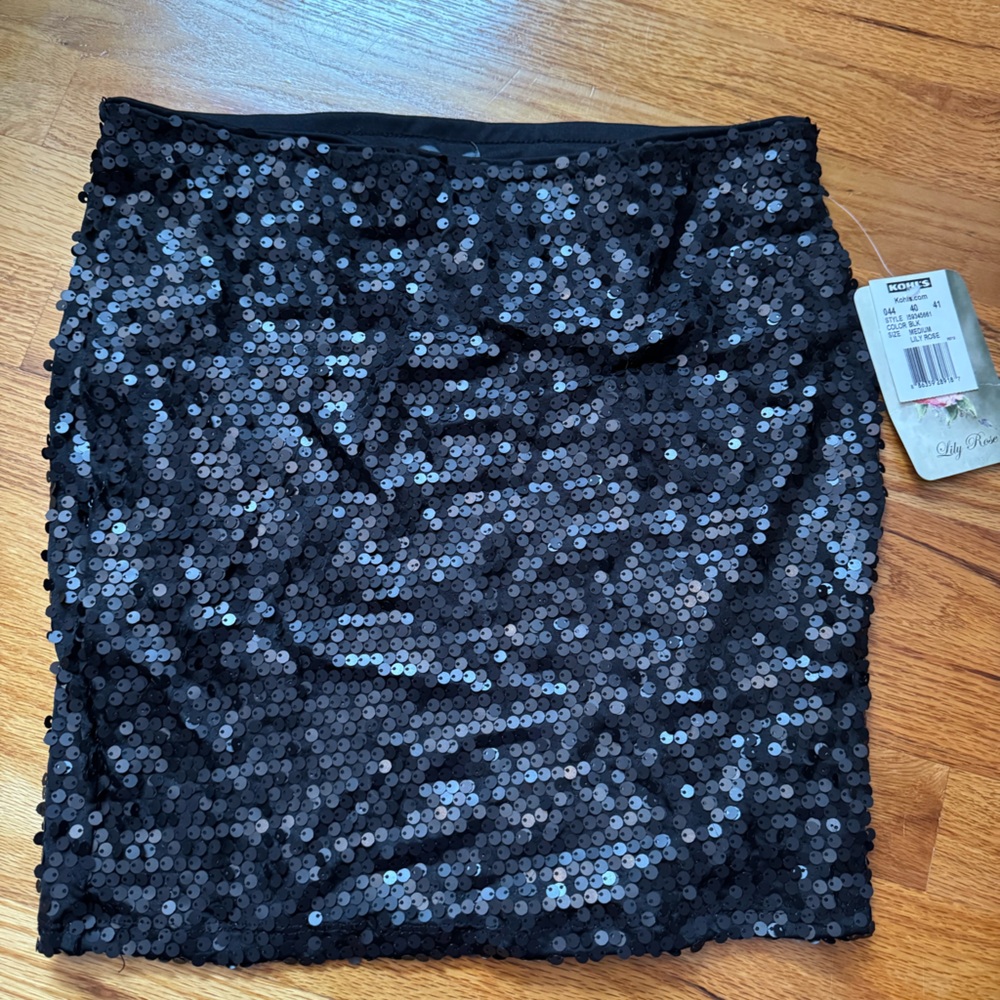 Black sequin skirt